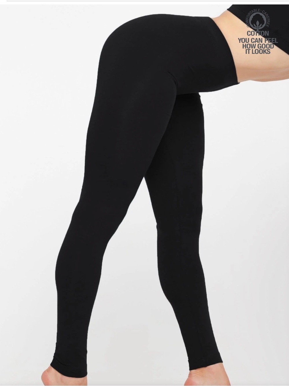 Los Angeles Apparel Black High-Waist Leggings